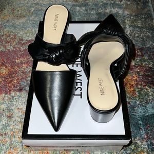 Nine West. Size 10.5. Black Leather. Worn once.